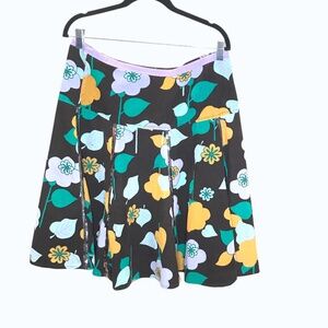 A&K Designs Floral Skater Skirt Purple Layered Women’s L